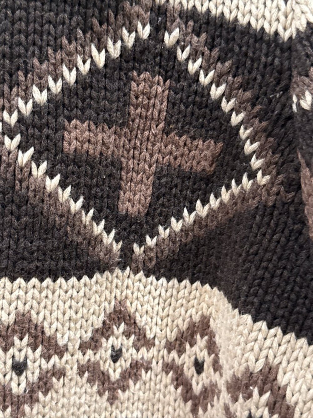 Vintage Polo Ralph Lauren Cotton Cable Knit Ski Sweater Front Zip Womens XL - Picture 3 of 6